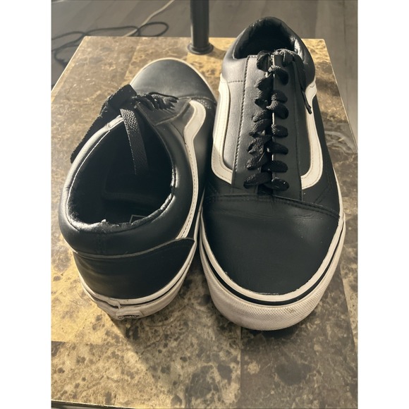 LEATHER Vans Men\'s 10 (or women\'s 12) Old skool Black Trainers main image 5